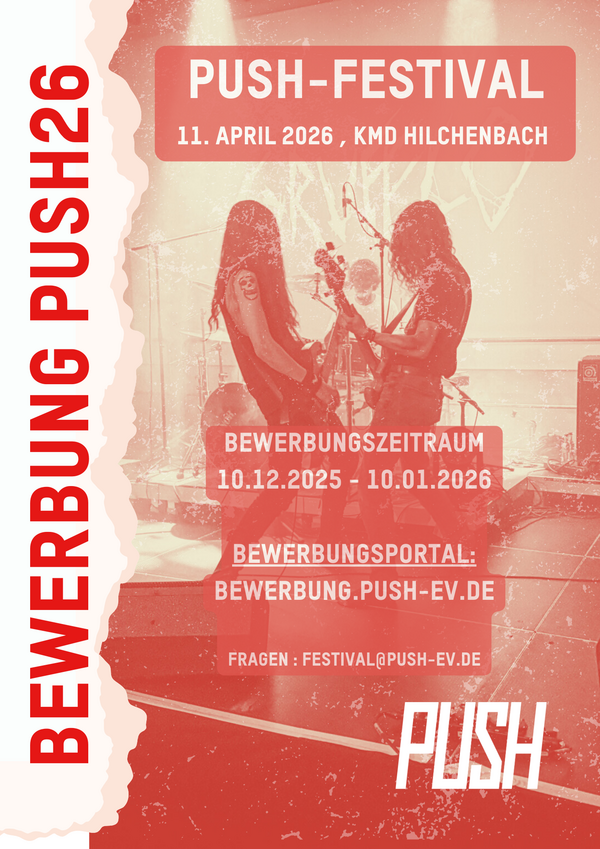Plakat Bewerbungsstart PUSH-Festival 2026